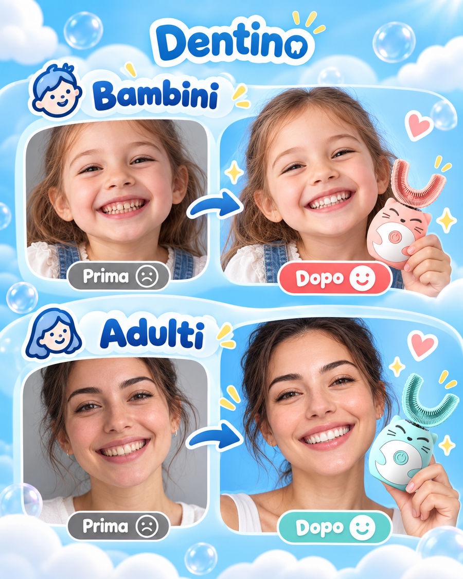 Dentino – Spazzolino Elettrico a U per Bambini