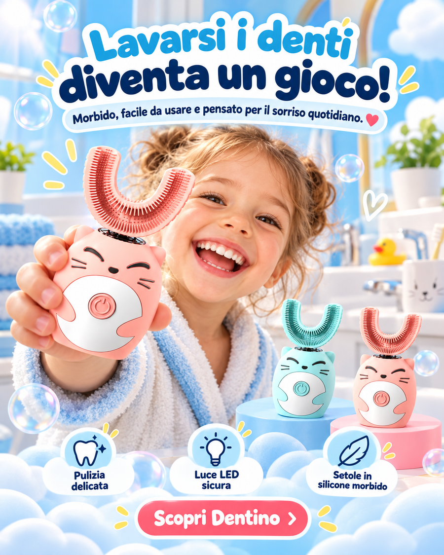 Dentino – Spazzolino Elettrico a U per Bambini
